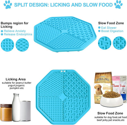 Licking Mat for Dogs and Cats, Premium Lick Mats with Suction Cups for Dog Anxiety Relief, Cat Lick Pad for Boredom Reducer, Dog Treat Mat Perfect for Bathing Grooming Etc.